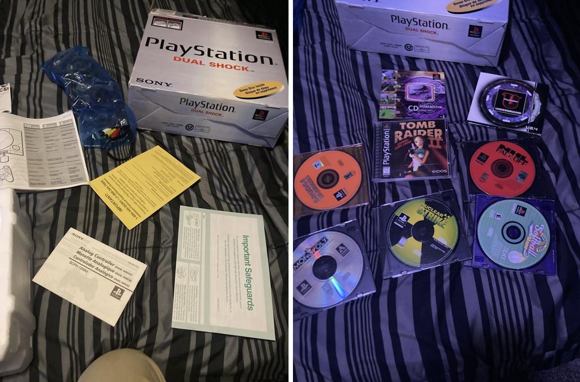 El paquete incluía la consola de Sony y 6 videojuegos retro