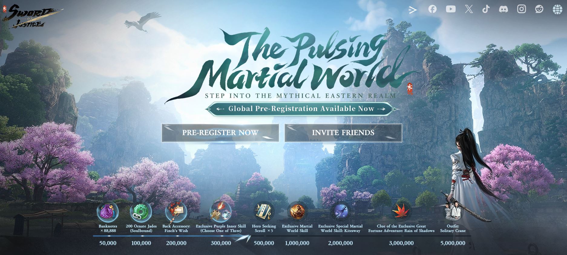 Recompensas gratuitas de preinscripciones para Sword of Justice