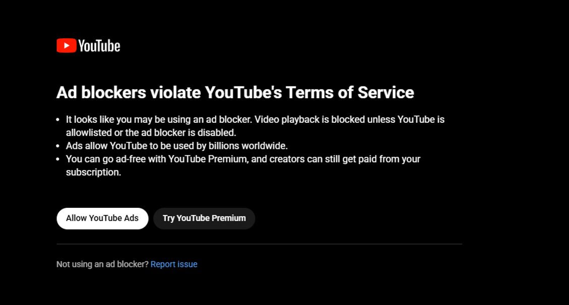 YouTube toma medidas contra los usuarios que usan bloqueadores de anuncios en los videos