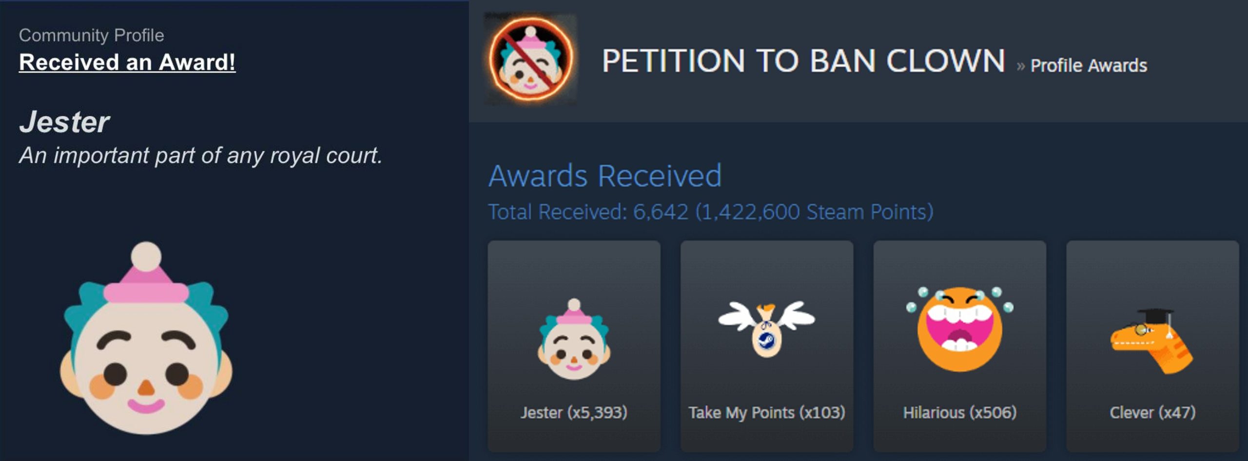 Premio de payaso de Steam
