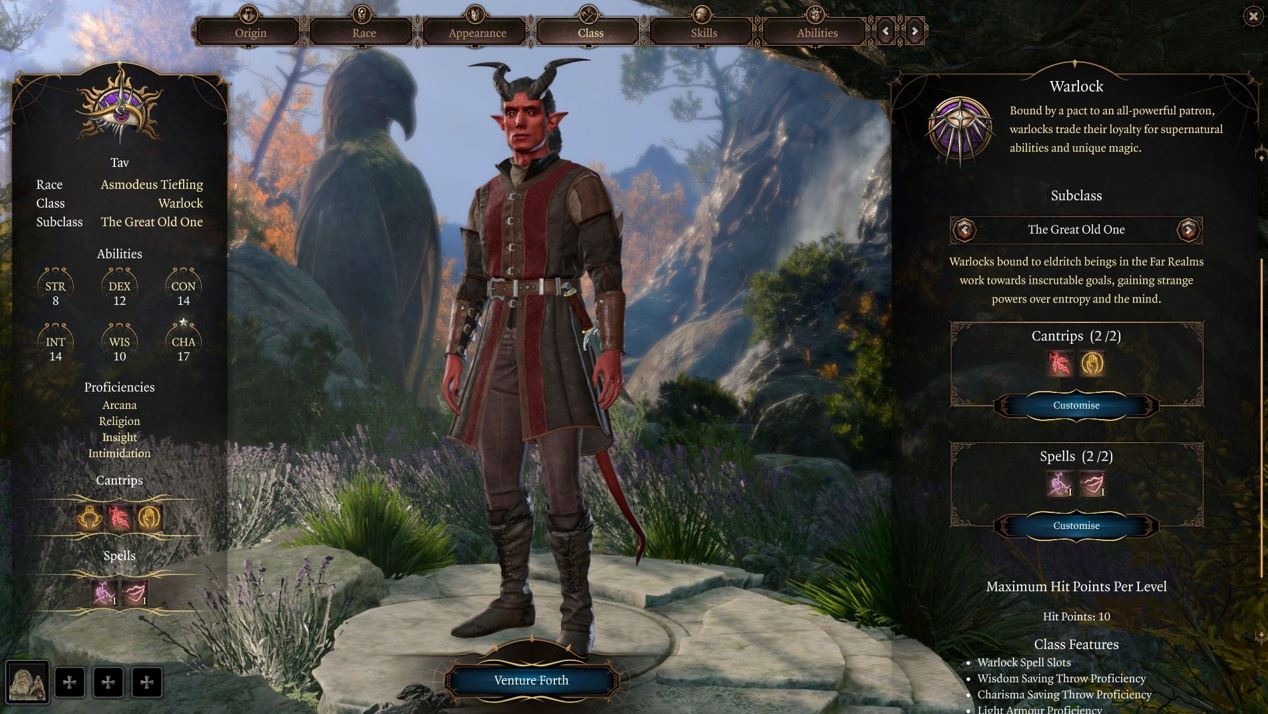 Brujo de Baldur's Gate 3