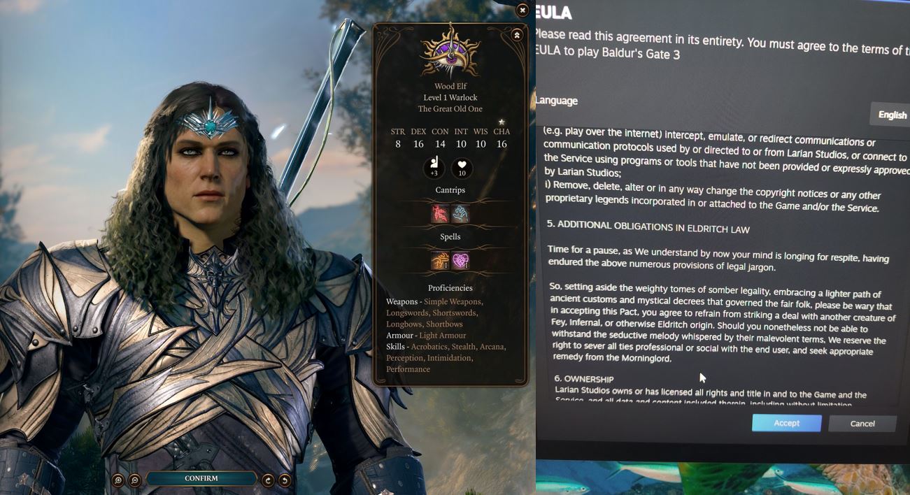 Larian escondió un secreto en el acuerdo de Baldur's Gate 3